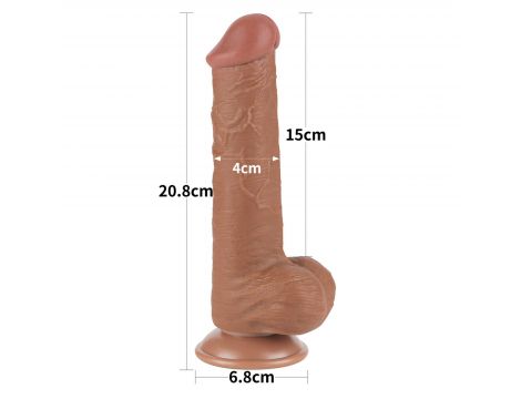 8'' Sliding Skin Dual Layer Dong Brown