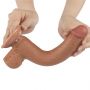 Dildo realistyczne z przesuwającą się skórą Lovetoy brązowe 23 cm - 5