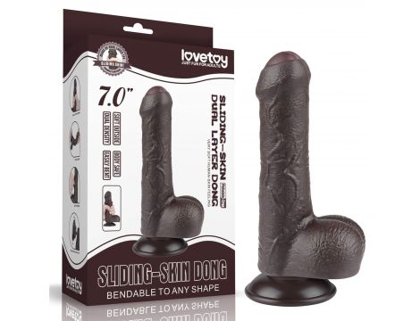 7'' Sliding Skin Dual Layer Dong Black - 6