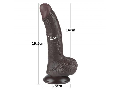 7.5'' Sliding Skin Dual Layer Dong Black - 3