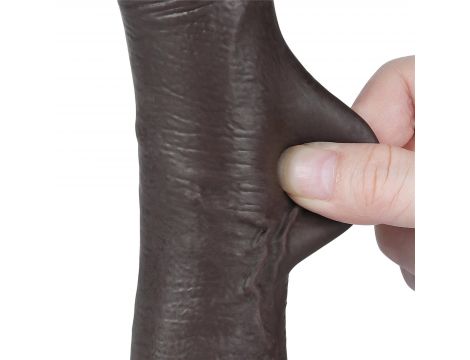7.5'' Sliding Skin Dual Layer Dong Black - 7