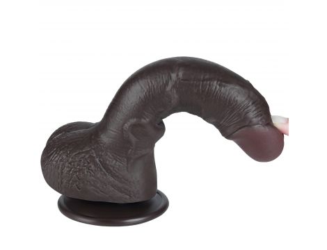 7.5'' Sliding Skin Dual Layer Dong Black - 12