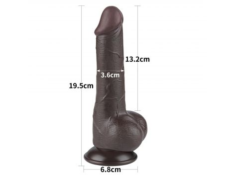 7.5'' Sliding Skin Dual Layer Dong Black - 2