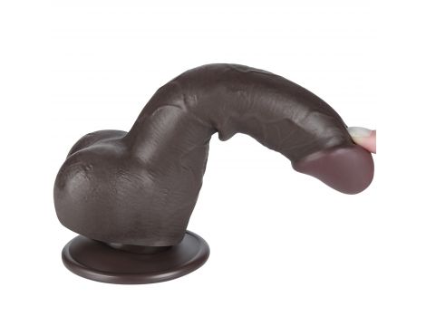 7.5'' Sliding Skin Dual Layer Dong Black - 12