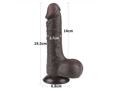 7.5'' Sliding Skin Dual Layer Dong Black - 7