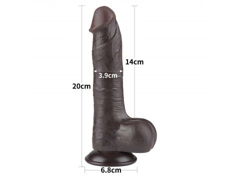 8'' Sliding Skin Dual Layer Dong Black - 2