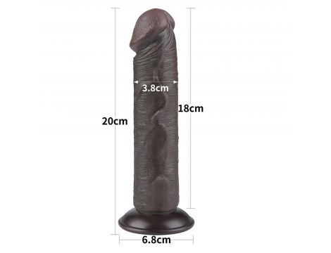 8'' Sliding Skin Dual Layer Dong Black - 2