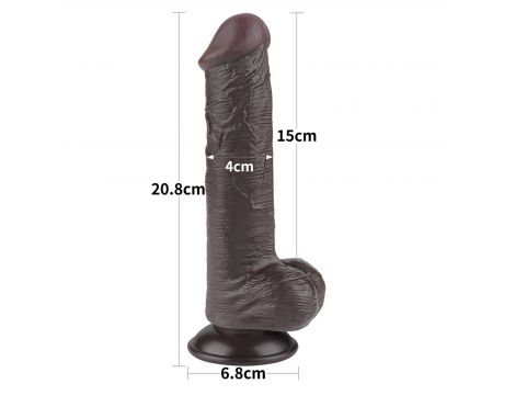 8'' Sliding Skin Dual Layer Dong Black - 3