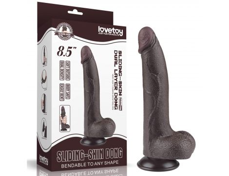 8.5'' Sliding Skin Dual Layer Dong Black - 4