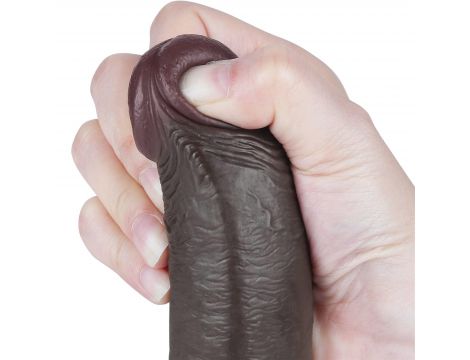 9'' Sliding Skin Dual Layer Dong Black - 9