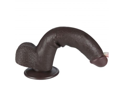 9'' Sliding Skin Dual Layer Dong Black - 13