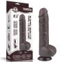 9.5'' Sliding Skin Dual Layer Dong Black - 2