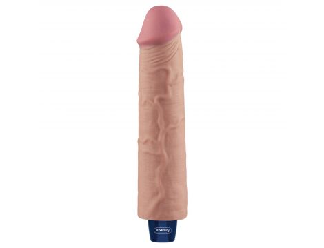 9.5" REAL SOFTEE Rechargeable TPE Vibrating Dildo(Flesh) - 3