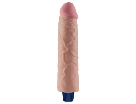 9.5" REAL SOFTEE Rechargeable TPE Vibrating Dildo(Flesh) - 6