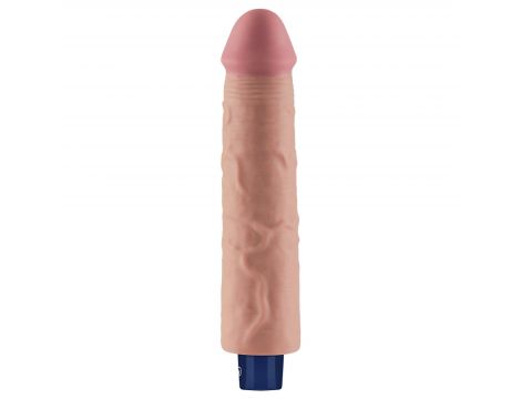 9.5" REAL SOFTEE Rechargeable TPE Vibrating Dildo(Flesh) - 5