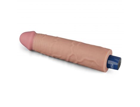 9.5" REAL SOFTEE Rechargeable TPE Vibrating Dildo(Flesh) - 7