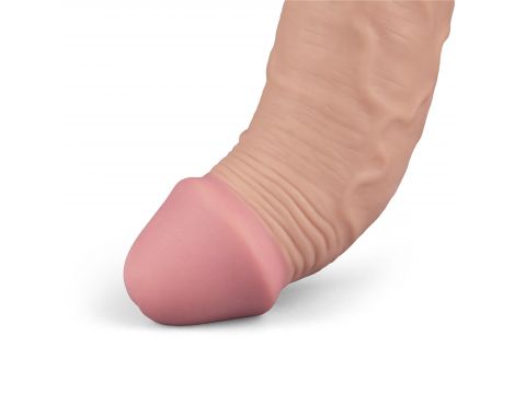 9.5" REAL SOFTEE Rechargeable TPE Vibrating Dildo(Flesh) - 8