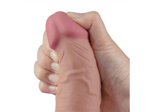 9.5" REAL SOFTEE Rechargeable TPE Vibrating Dildo(Flesh) - 9