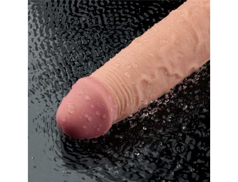 9.5" REAL SOFTEE Rechargeable TPE Vibrating Dildo(Flesh) - 11
