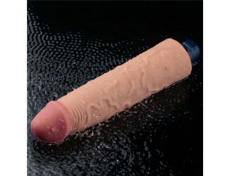 9.5" REAL SOFTEE Rechargeable TPE Vibrating Dildo(Flesh) - 14