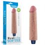 9.5" REAL SOFTEE Rechargeable TPE Vibrating Dildo(Flesh) - 3
