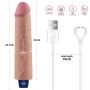 9.5" REAL SOFTEE Rechargeable TPE Vibrating Dildo(Flesh) - 5