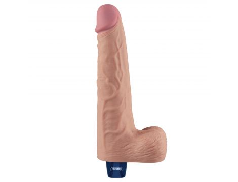 10" REAL SOFTEE Rechargeable TPE Vibrating Dildo(Flesh) - 3