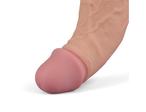 10" REAL SOFTEE Rechargeable TPE Vibrating Dildo(Flesh) - 12