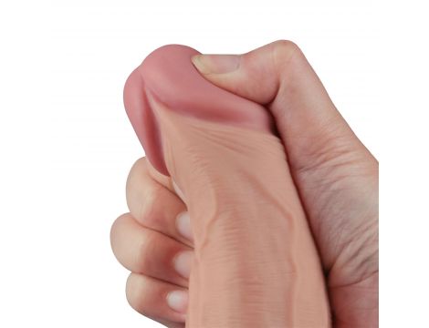 10" REAL SOFTEE Rechargeable TPE Vibrating Dildo(Flesh) - 11
