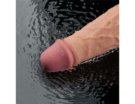 10" REAL SOFTEE Rechargeable TPE Vibrating Dildo(Flesh) - 14