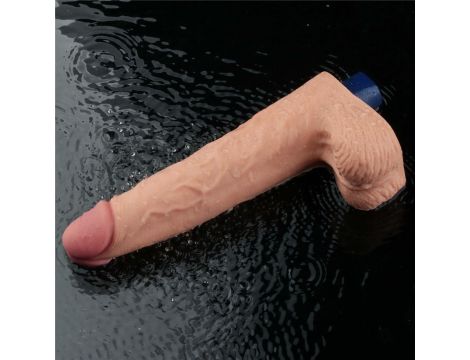 10" REAL SOFTEE Rechargeable TPE Vibrating Dildo(Flesh) - 15