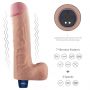 10" REAL SOFTEE Rechargeable TPE Vibrating Dildo(Flesh) - 10