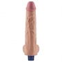 10" REAL SOFTEE Rechargeable TPE Vibrating Dildo(Flesh) - 5