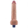 10" REAL SOFTEE Rechargeable TPE Vibrating Dildo(Flesh) - 6