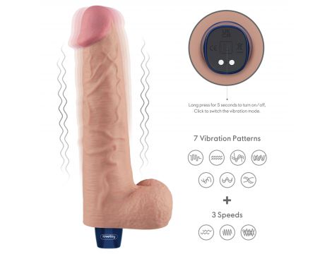 Dildo realistyczne wibrujące Lovetoy Softee TPE cieliste USB 26,5 cm - 2