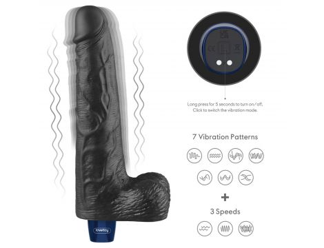 Dildo realistyczne wibrujące Lovetoy Real Softee czarne USB 25cm - 2