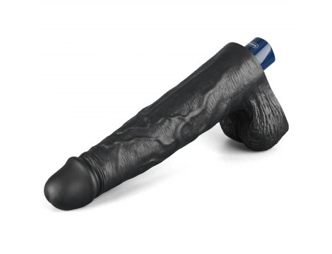 Dildo realistyczne wibrujące Lovetoy Real Softee czarne USB 25cm - 6