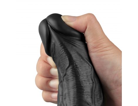 Dildo realistyczne wibrujące Lovetoy Real Softee czarne USB 25cm - 11