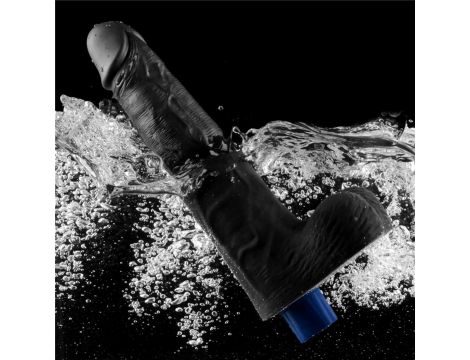 Dildo realistyczne wibrujące Lovetoy Real Softee czarne USB 25cm - 13