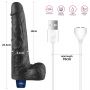 Dildo realistyczne wibrujące Lovetoy Real Softee czarne USB 25cm - 4