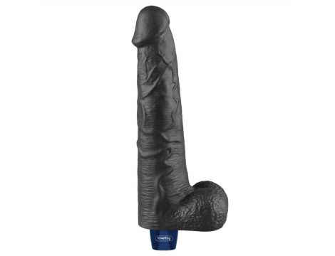 Dildo wibrujące realistyczne Lovetoy TPE czarne 27cm ładowane