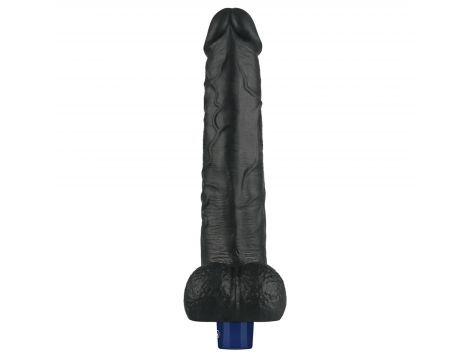 Dildo wibrujące realistyczne Lovetoy TPE czarne 27cm ładowane - 14