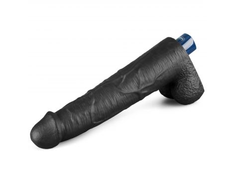 Dildo wibrujące realistyczne Lovetoy TPE czarne 27cm ładowane - 6