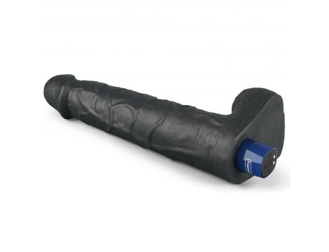 Dildo wibrujące realistyczne Lovetoy TPE czarne 27cm ładowane - 7