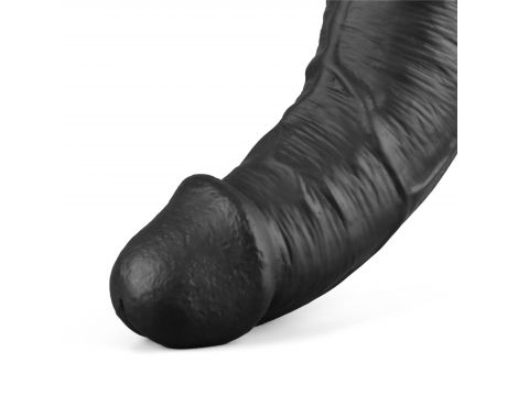 Dildo wibrujące realistyczne Lovetoy TPE czarne 27cm ładowane - 8