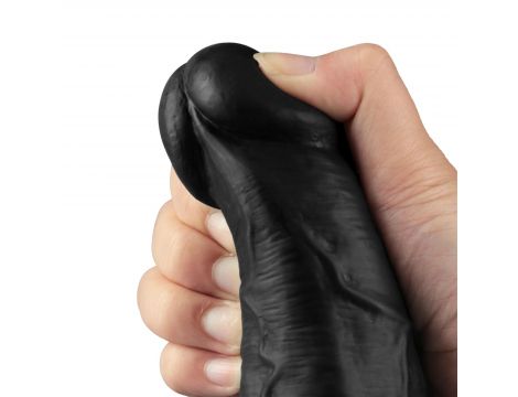 Dildo wibrujące realistyczne Lovetoy TPE czarne 27cm ładowane - 9