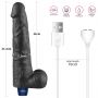 Dildo wibrujące realistyczne Lovetoy TPE czarne 27cm ładowane - 4