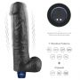 Dildo wibrujące realistyczne Lovetoy TPE czarne 27cm ładowane - 3