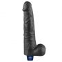 Dildo wibrujące realistyczne Lovetoy TPE czarne 27cm ładowane - 2