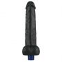 Dildo wibrujące realistyczne Lovetoy TPE czarne 27cm ładowane - 15